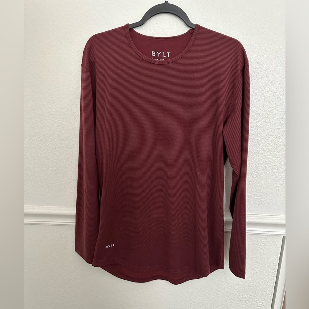 BYLT Drop Cut Long Sleeve - Black and Red stripes- Size Medium - only worn once!